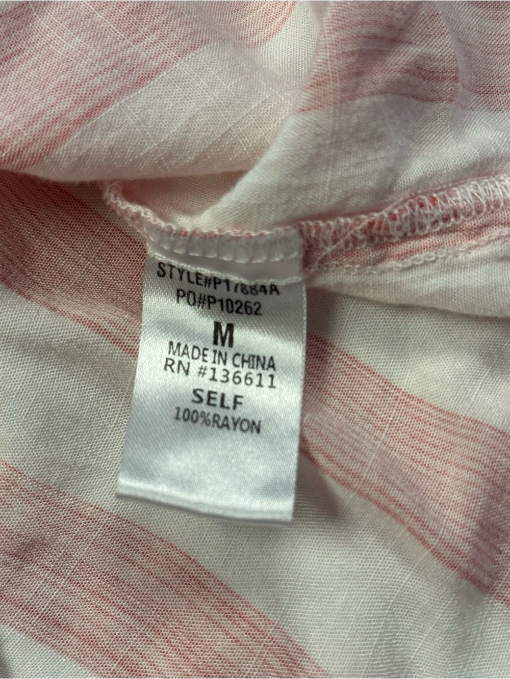 Preowned P.S. Kate Red and White Long Sleeve Top Size M Bust 19" Item #PHK7747 - Picture 4 of 4